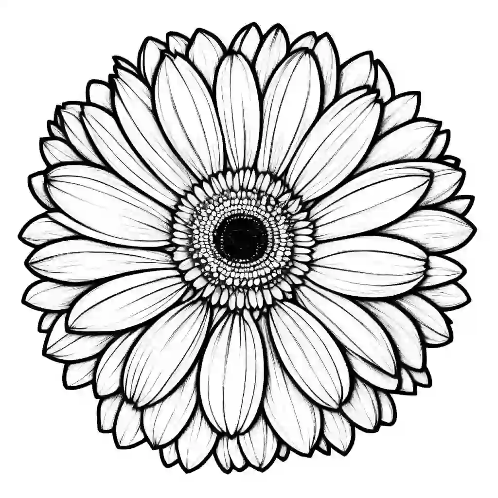 Gerbera coloring pages